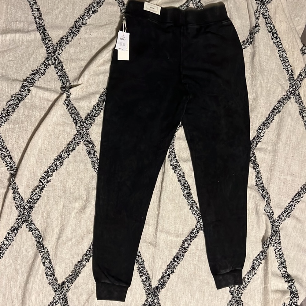 New Reflex size S Black Mineral Wash Terry Joggers.